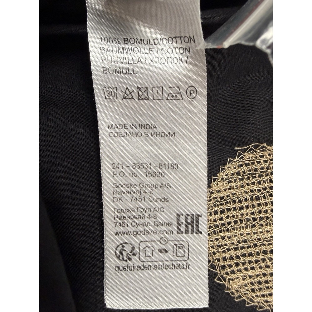 Noet Button Down Top Women's Size 14 Lagenlook Art To Wear Geometric‎ Black - Picture 7 of 12